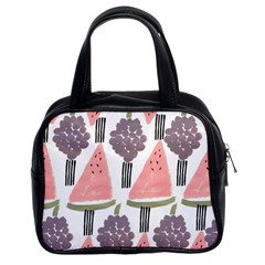 Grapes Watermelon Fruit Patterns Bouffants Broken Hearts Classic Handbags (2 Sides) by Mariart