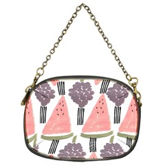 Grapes Watermelon Fruit Patterns Bouffants Broken Hearts Chain Purses (one Side)  by Mariart