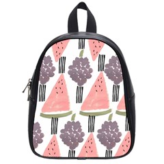 Grapes Watermelon Fruit Patterns Bouffants Broken Hearts School Bag (small) by Mariart