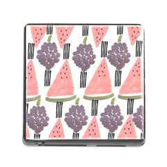 Grapes Watermelon Fruit Patterns Bouffants Broken Hearts Memory Card Reader (square) by Mariart