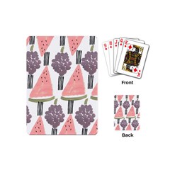 Grapes Watermelon Fruit Patterns Bouffants Broken Hearts Playing Cards (mini)  by Mariart