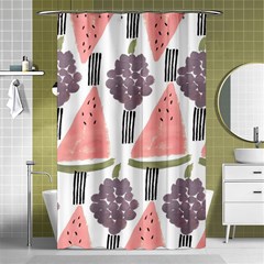 Grapes Watermelon Fruit Patterns Bouffants Broken Hearts Shower Curtain 48  X 72  (small)  by Mariart