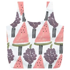 Grapes Watermelon Fruit Patterns Bouffants Broken Hearts Full Print Recycle Bags (l)  by Mariart