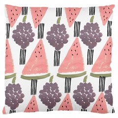 Grapes Watermelon Fruit Patterns Bouffants Broken Hearts Large Flano Cushion Case (two Sides)