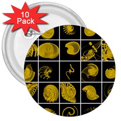 Grasshopper Rhino Spirograph Beautiful Fabulous 3  Buttons (10 Pack)  by Mariart