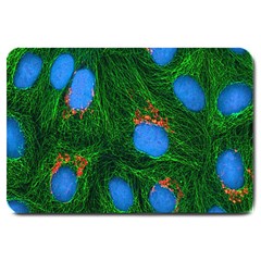 Fluorescence Microscopy Green Blue Large Doormat 