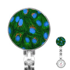 Fluorescence Microscopy Green Blue Stainless Steel Nurses Watch