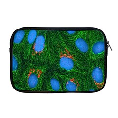 Fluorescence Microscopy Green Blue Apple Macbook Pro 17  Zipper Case