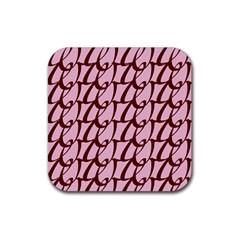 Letter Font Zapfino Appear Rubber Coaster (square)  by Mariart