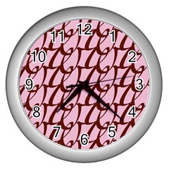 Letter Font Zapfino Appear Wall Clocks (silver) 