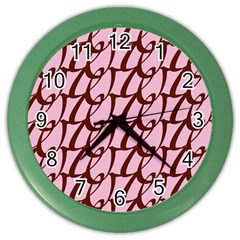 Letter Font Zapfino Appear Color Wall Clocks by Mariart