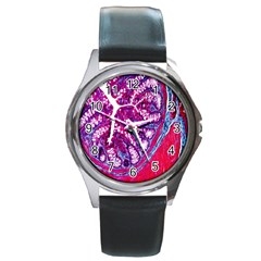 Histology Inc Histo Logistics Incorporated Masson s Trichrome Three Colour Staining Round Metal Watch by Mariart