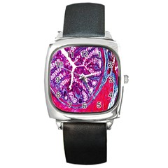 Histology Inc Histo Logistics Incorporated Masson s Trichrome Three Colour Staining Square Metal Watch by Mariart