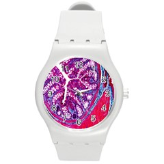 Histology Inc Histo Logistics Incorporated Masson s Trichrome Three Colour Staining Round Plastic Sport Watch (m) by Mariart