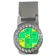 Letter Huruf S Sign Green Yellow Money Clips (cz)  by Mariart