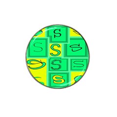 Letter Huruf S Sign Green Yellow Hat Clip Ball Marker (4 Pack)