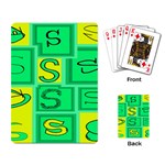 Letter Huruf S Sign Green Yellow Playing Card Back