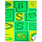 Letter Huruf S Sign Green Yellow Canvas 12  x 16   11.86 x15.41  Canvas - 1