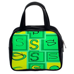 Letter Huruf S Sign Green Yellow Classic Handbags (2 Sides) by Mariart