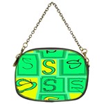 Letter Huruf S Sign Green Yellow Chain Purses (Two Sides)  Front