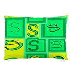 Letter Huruf S Sign Green Yellow Pillow Case 26.62 x18.9  Pillow Case