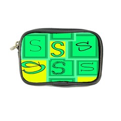 Letter Huruf S Sign Green Yellow Coin Purse by Mariart