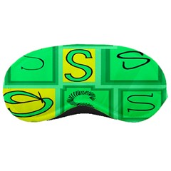 Letter Huruf S Sign Green Yellow Sleeping Masks