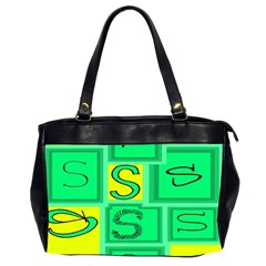 Letter Huruf S Sign Green Yellow Office Handbags (2 Sides)  by Mariart