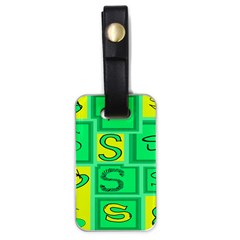 Letter Huruf S Sign Green Yellow Luggage Tags (one Side) 