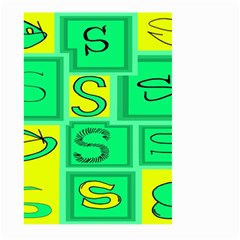 Letter Huruf S Sign Green Yellow Large Garden Flag (two Sides) by Mariart