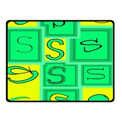 Letter Huruf S Sign Green Yellow Double Sided Fleece Blanket (small)  by Mariart