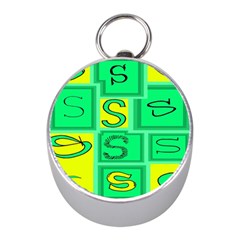 Letter Huruf S Sign Green Yellow Mini Silver Compasses by Mariart