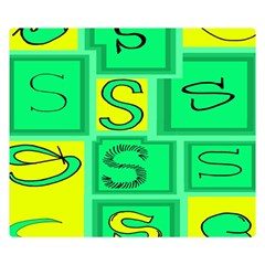 Letter Huruf S Sign Green Yellow Double Sided Flano Blanket (small)  by Mariart