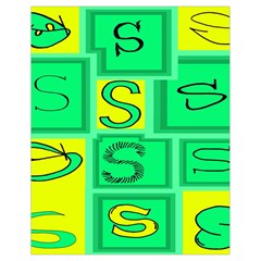 Letter Huruf S Sign Green Yellow Drawstring Bag (small) by Mariart