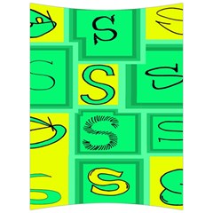 Letter Huruf S Sign Green Yellow Back Support Cushion by Mariart