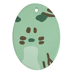 Lineless Background For Minty Wildlife Monster Ornament (oval) by Mariart