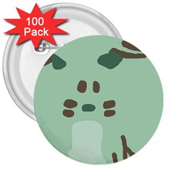 Lineless Background For Minty Wildlife Monster 3  Buttons (100 Pack)  by Mariart