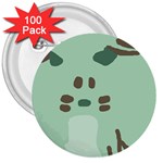 Lineless Background For Minty Wildlife Monster 3  Buttons (100 pack)  Front