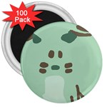 Lineless Background For Minty Wildlife Monster 3  Magnets (100 pack) Front