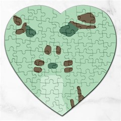 Lineless Background For Minty Wildlife Monster Jigsaw Puzzle (heart) by Mariart