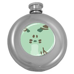 Lineless Background For Minty Wildlife Monster Round Hip Flask (5 Oz) by Mariart