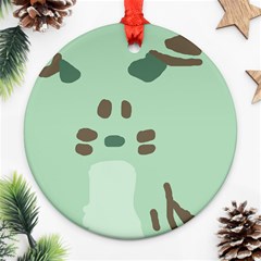 Lineless Background For Minty Wildlife Monster Round Ornament (two Sides) by Mariart