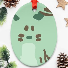 Lineless Background For Minty Wildlife Monster Oval Ornament (two Sides) by Mariart