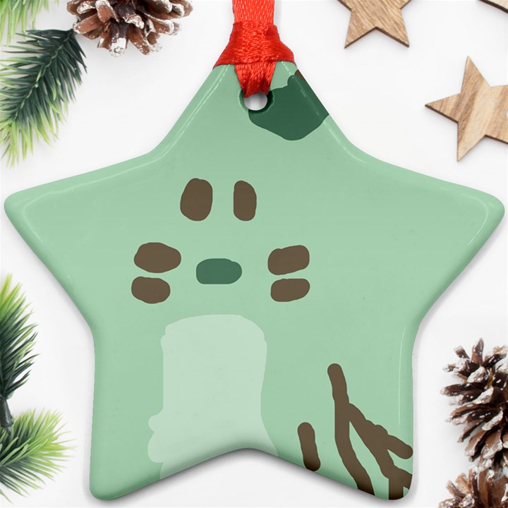 Lineless Background For Minty Wildlife Monster Star Ornament (Two Sides)