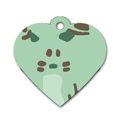 Lineless Background For Minty Wildlife Monster Dog Tag Heart (one Side)