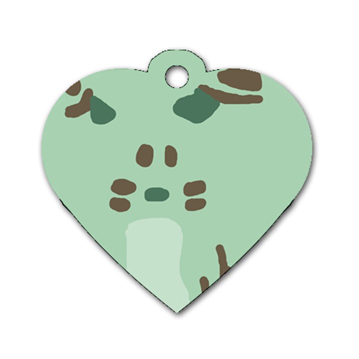 Lineless Background For Minty Wildlife Monster Dog Tag Heart (One Side)