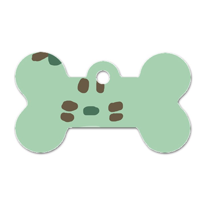 Lineless Background For Minty Wildlife Monster Dog Tag Bone (Two Sides)