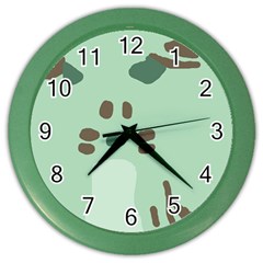 Lineless Background For Minty Wildlife Monster Color Wall Clocks by Mariart