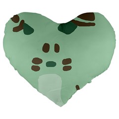 Lineless Background For Minty Wildlife Monster Large 19  Premium Heart Shape Cushions by Mariart