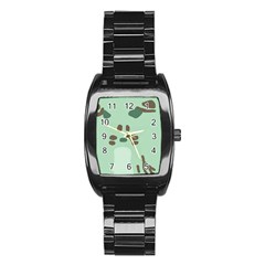 Lineless Background For Minty Wildlife Monster Stainless Steel Barrel Watch by Mariart